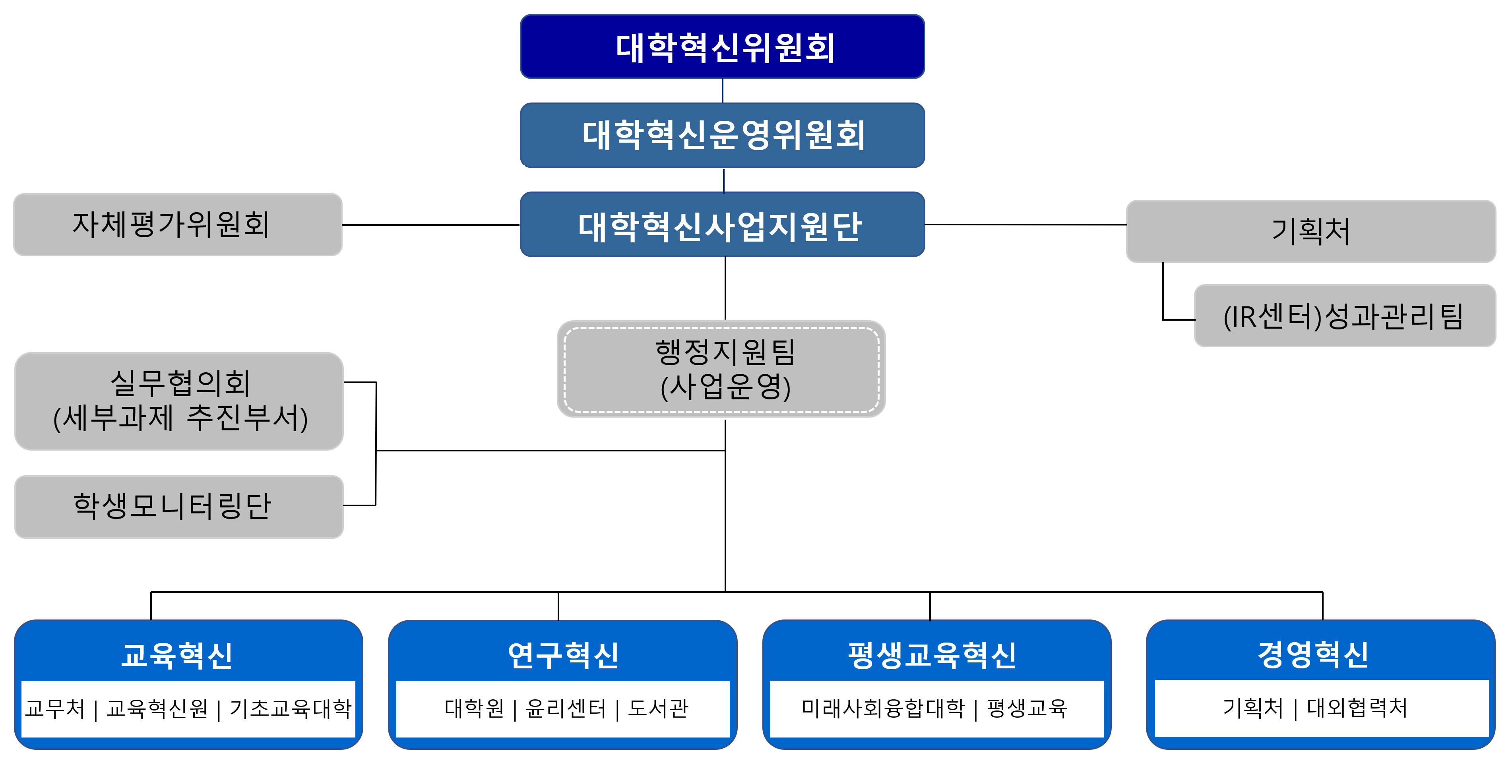 대학혁신사업지원단 사업추진체계